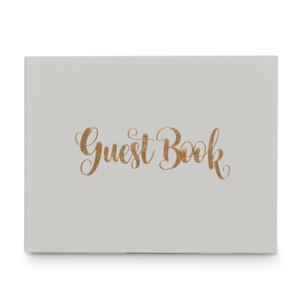 GUEST BOOK - 27 x 19CM (WHITE and GOLD)