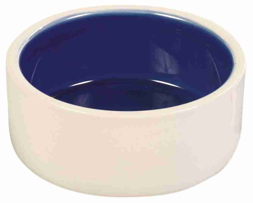 Pet Feeding Bowl - Stoneware Bowl - cream/blue 12cm