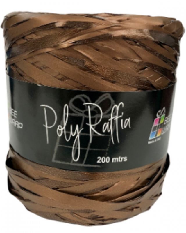 Ribbon - Metallic Raffia 5mm x 200mtrs Bronze