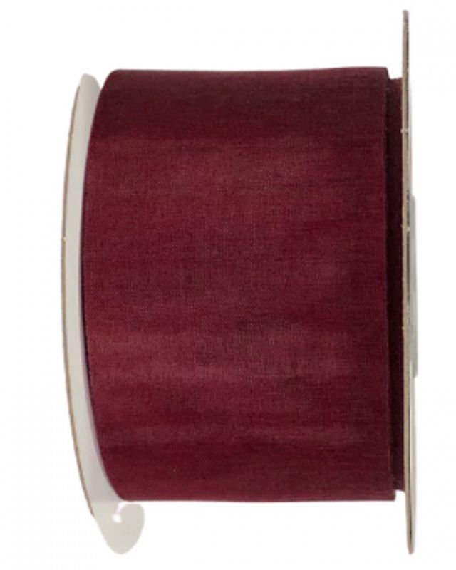 Ribbon - Cut Edge Organza 50mm X 50mtrs Burgundy