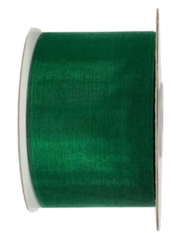 Ribbon - Cut Edge Organza 50mm X 50mtrs Hunter Green