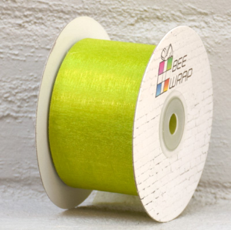 Organza Ribbon -  50mm x 50mtrs LIME