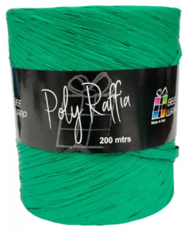 Ribbon - Poly Raffia 5mm X 200mtrs Emerald**