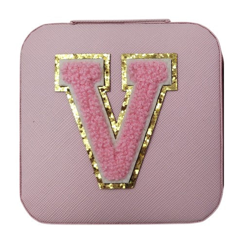 Letter  - V Pink Jewellery Box  (Set of 2)