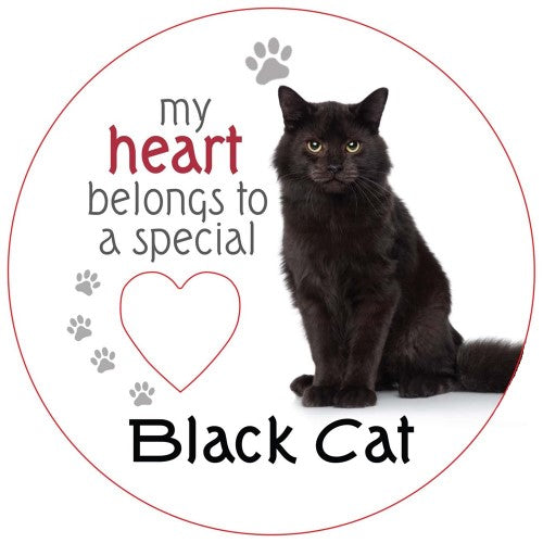 Black Cat Piece of My Heart Magnet  (Set of 2)