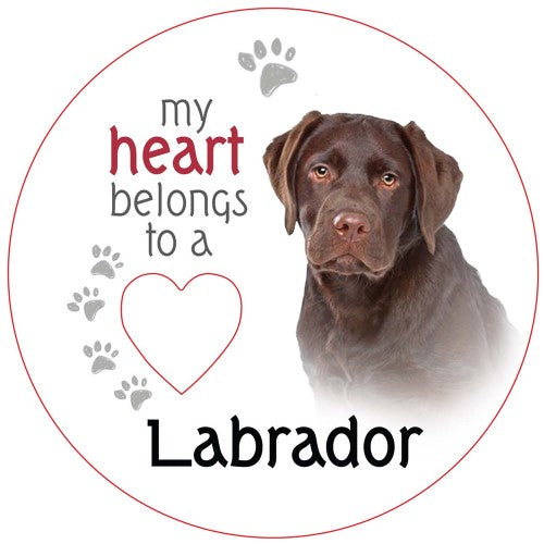 Chocolate Labrador Piece of My Heart Magnet  (Set of 2)