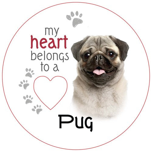 Pug Piece of My Heart Magnet  (Set of 2)