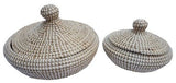 Set of 2 Seagrass Basket with Plastic