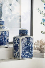 Ren Lidded Jar - Blue & White
