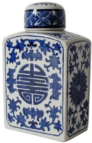 Ren Lidded Jar - Blue & White