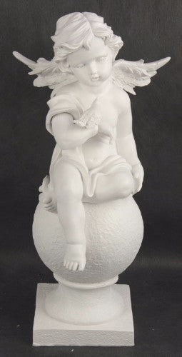 Cherub On Ball With Bird