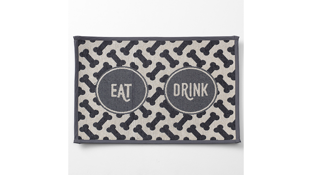 Dog Feed Place Mat - Scattered Bones Pink