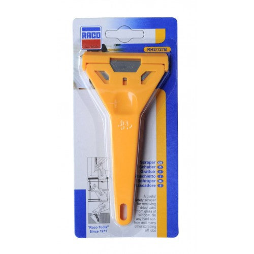 Raco Rh2/127b Window Scraper with ergonomic handle and precision blade for streak-free window cleaning.