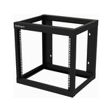 9U Open Frame Wall-mount Rack - 18" Deep Steel 2-Post Data Rack for Efficient Storage