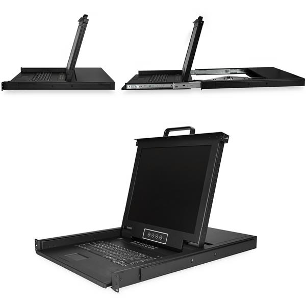High-Performance 16-Port Rackmount KVM Console with 17-Inch LCD Monitor for Server Management