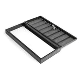 5U rack-mount security cover with key, hinged door design for protecting server equipment with passive cooling features.