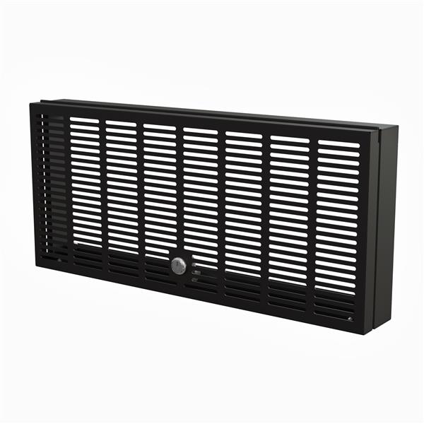 5U rack-mount security cover with locking hinged door for server protection, featuring passive cooling and easy access.