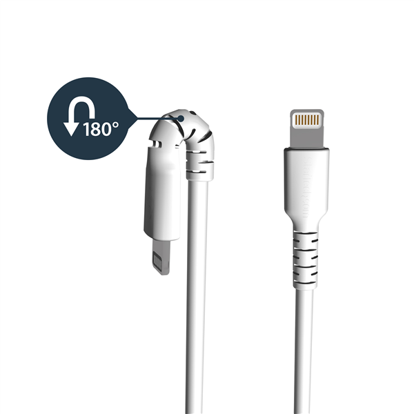 1m USB to Lightning Cable for iPhone - Apple MFi Certified - Durable White Charging Cable