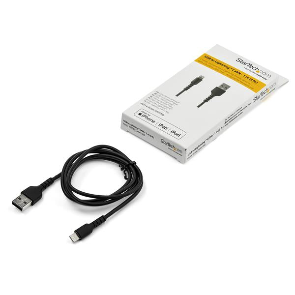 High-Speed 1m USB to Lightning Cable for iPhone, iPad & iPod - MFi Certified, Durable Black Design