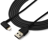 Durable 2m Right Angle USB A to Lightning Cable - Apple MFi Certified, Heavy Duty Flexibility