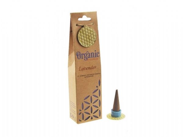 Incense - 6 x Jumbo Cones Lavender Organic Goodness