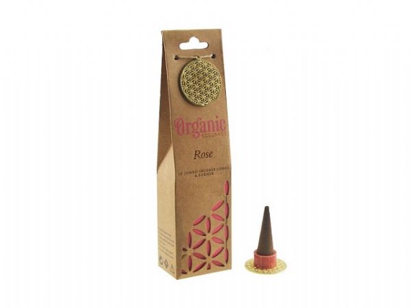 Incense - 6 x Jumbo Cones Rose Organic Goodness