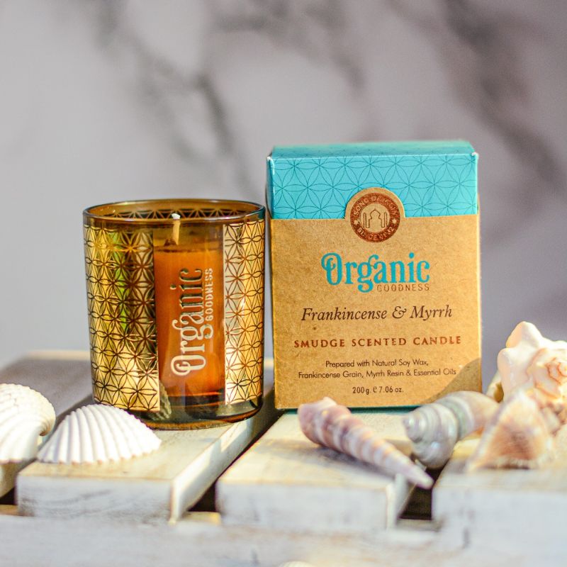 Candle Frankincense & Myrrh 200gm Organic Goodness