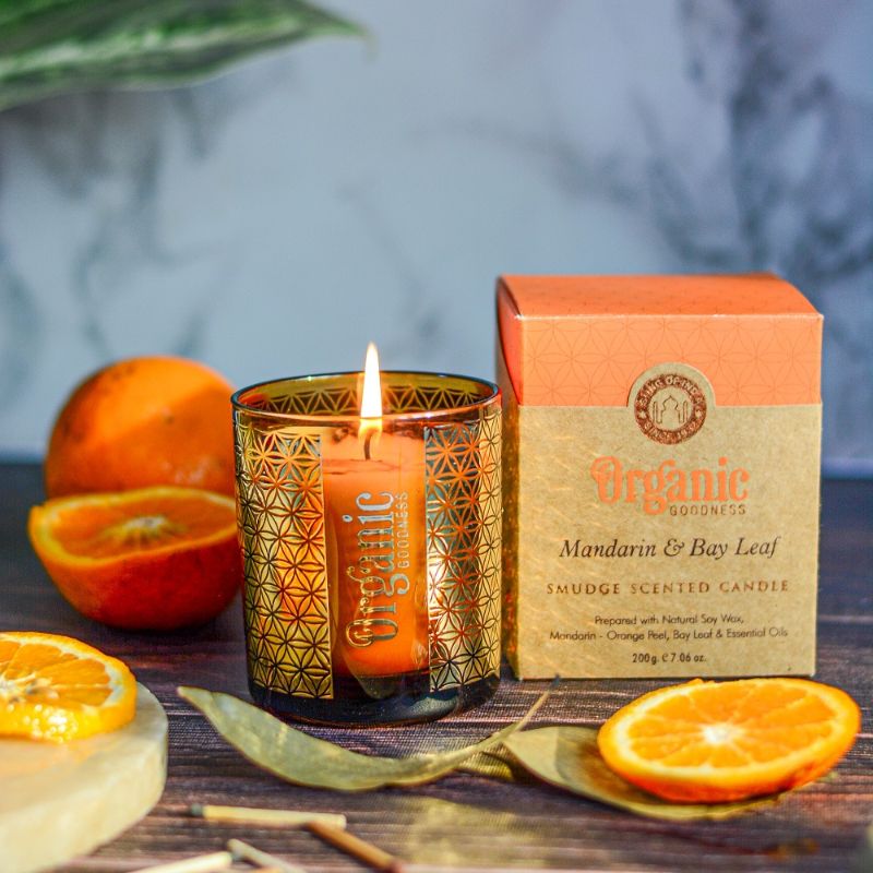 Candle Mandarin & Bay Leaf 200gm Organic Goodness