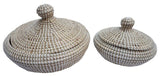Set of 2 Seagrass Basket with Plastic