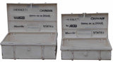 ANITIQUE TRUNKS - WHITE (SET of 2)