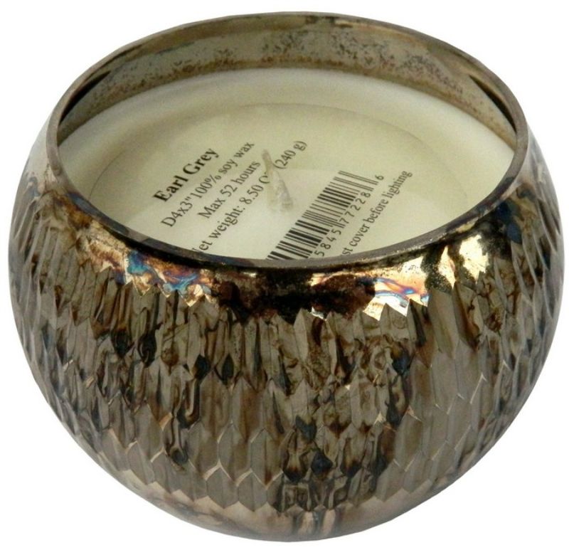 Scented Soy Wax Candle, Earl Grey - 10.16x10.16x7.62