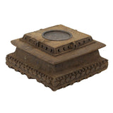 Antique Carved Pillar Candle Holder - 114cm