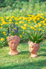 Terracotta Visage Head Planter - 27cm