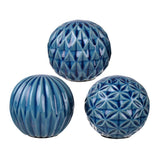 Blue Marbleised Balls Set of 3
