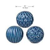 Blue Marbleised Balls Set of 3
