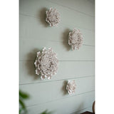 Ceramic White Flower Wall Decor- Ceramic 18.5cm