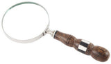 Magnifier With Wooden Handle - Brass Aluminium (24cm)