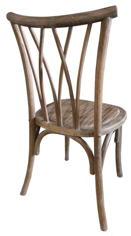 DINING CHAIR - ELM & RATTAN BENTWOOD  ANTIQUE OAK