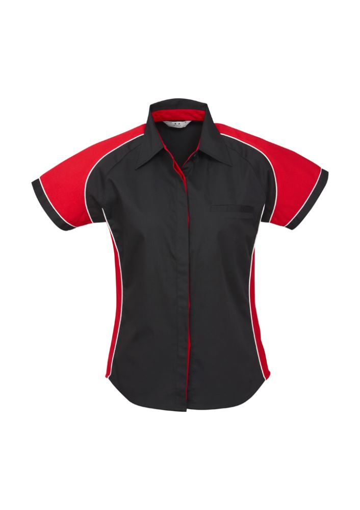 Ladies Nitro Shirt - Black/Red/White - Size 20 - Biz Collection