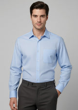 Luxe Mens Long Sleeve Shirt - Blue