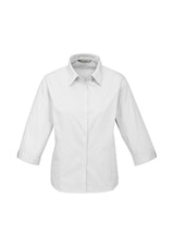 Ladies Base 3/4 Sleeve Shirt - White - Size 8 - Biz Collection