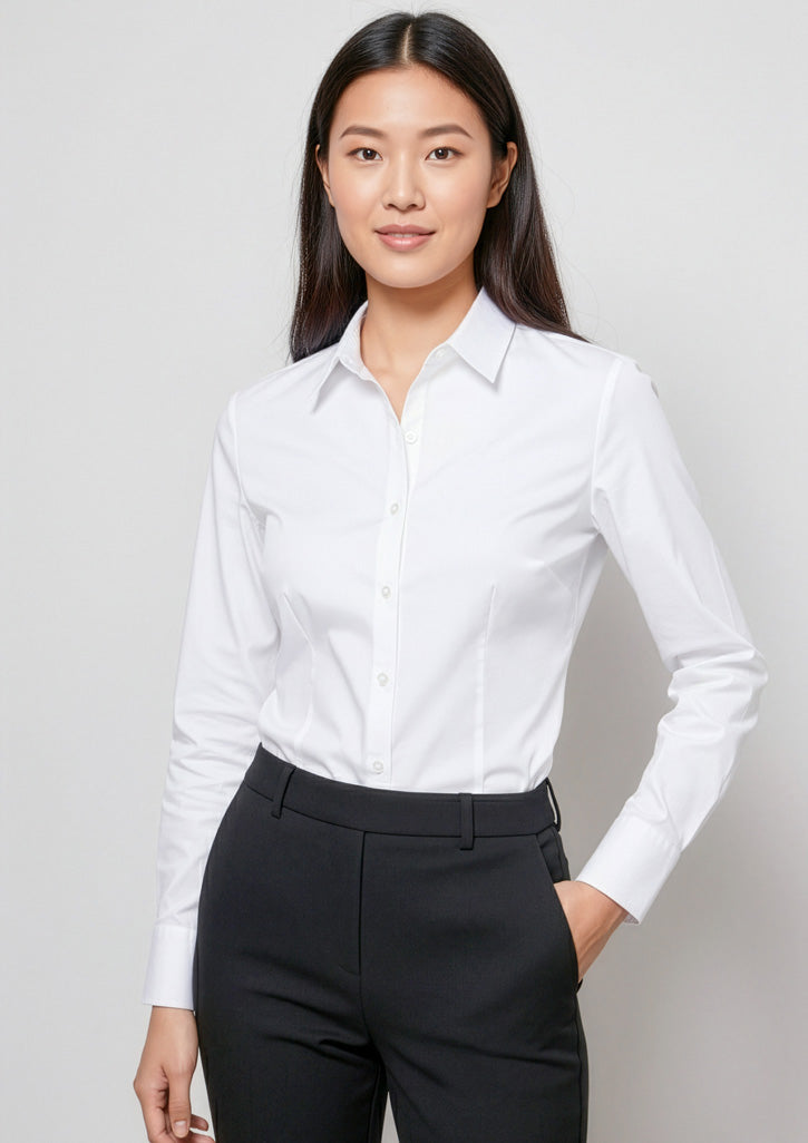 Luxe Womens Long Sleeve Shirt - Blue