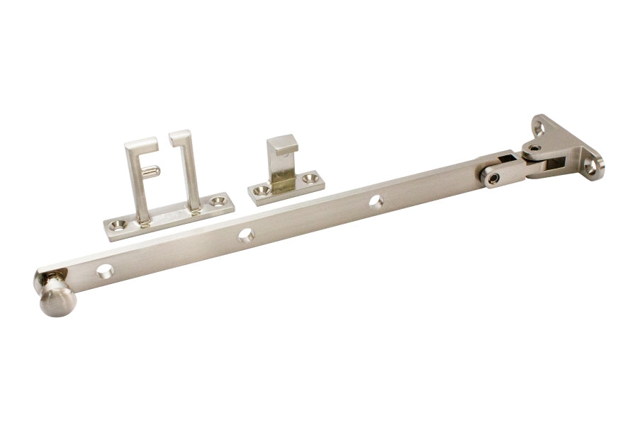 Short Casement Stay 240mm - Side Hung Window - Satin Nickel Plated