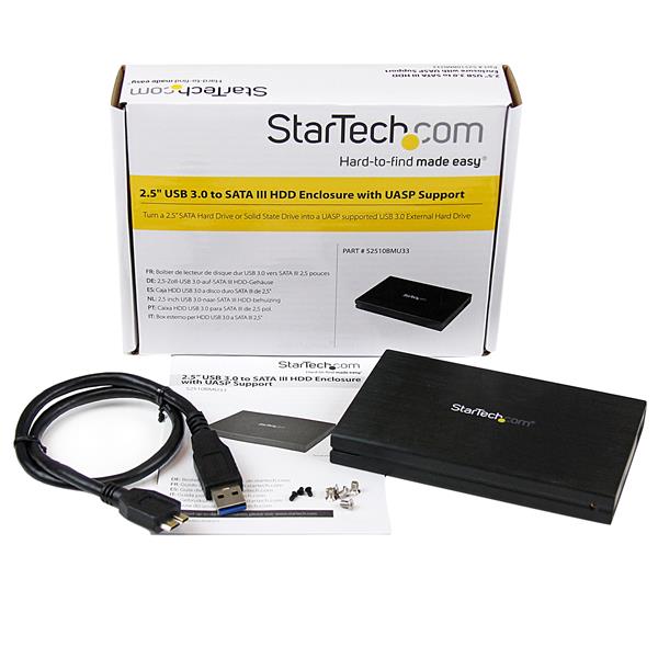 2.5in USB 3.0 External SATA Hard Drive Enclosure with UASP for High-Speed Data Transfer