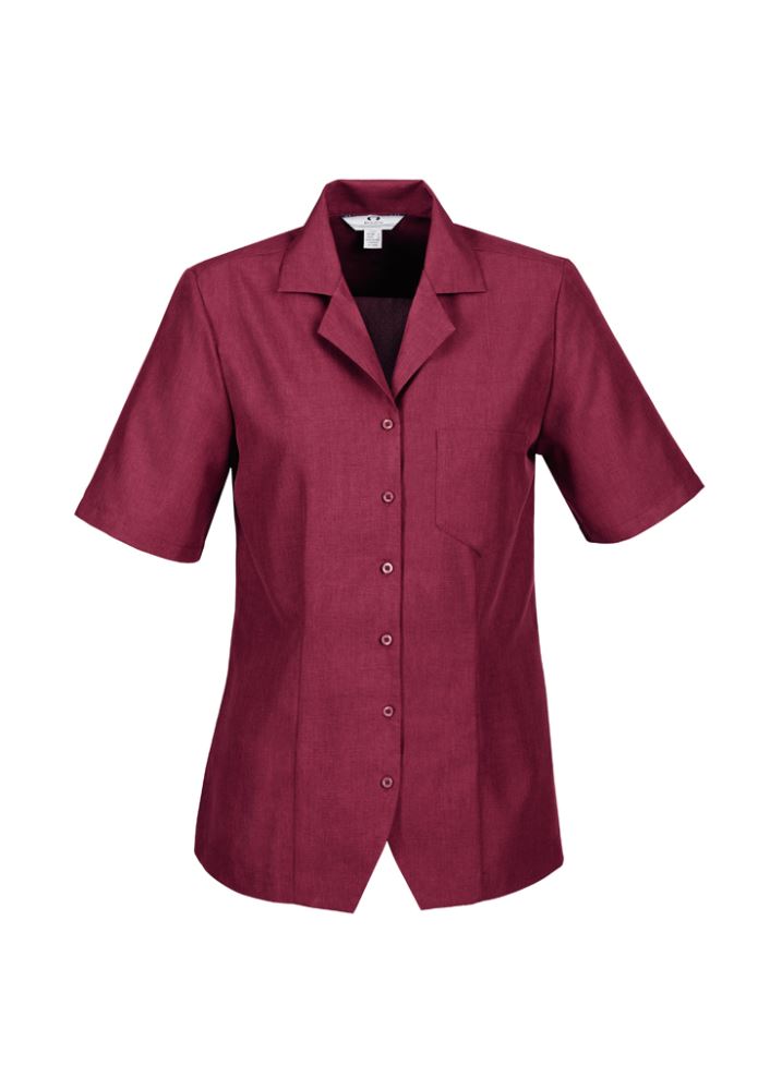 Ladies Plain Oasis Overblouse - Cherry - Size 26 - Biz Collection