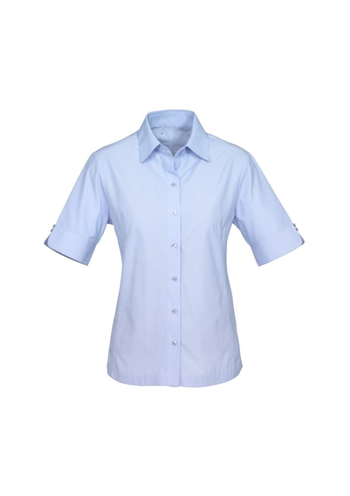 Ladies Ambassador Short Sleeve Shirt - Blue - Size 12 - Biz Collection