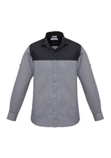 Mens Havana Long Sleeve Shirt - Slate - Size 2XL - Biz Collection