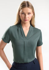 Madison Womens Short Sleeve Shirt - Silver Mist