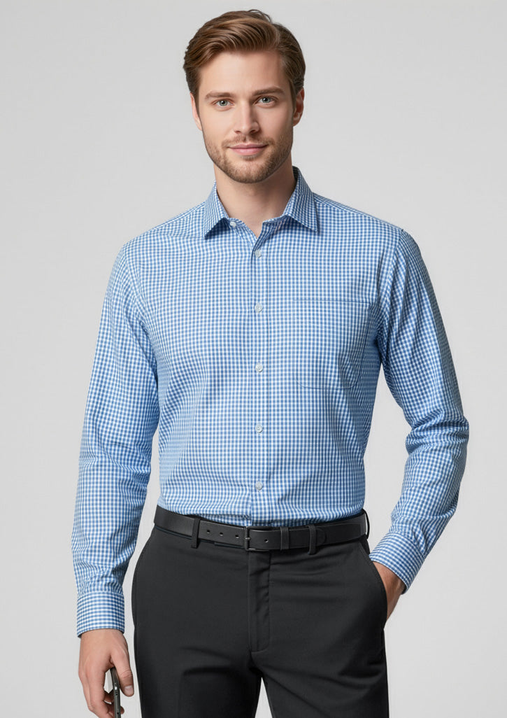 Ellison Mens Long Sleeve Shirt - Silver