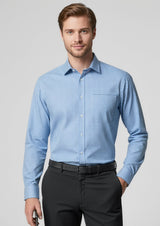 Ellison Mens Long Sleeve Shirt - French Blue